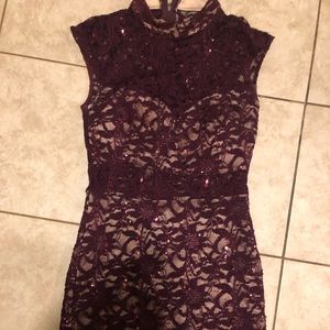 Beautiful see through burgundy dress